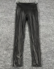 Spanx Faux Leather Leggings Womens Medium Black Active Casual High Rise