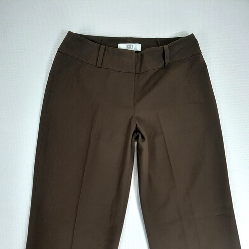 City DKNY Women's Size 4 Inseam 29 Pants Dress Dark Brown Career Classic Stretch - Picture 2 of 7