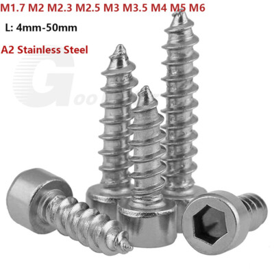 Blechschrauben Zylinderkopfschrauben Edelstahl A2 V2A Zylinderkopf M1.7 M2 - M6