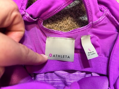 Athleta Tank Top Women L Jazzy Purple Stride Crunch and Punch Tank