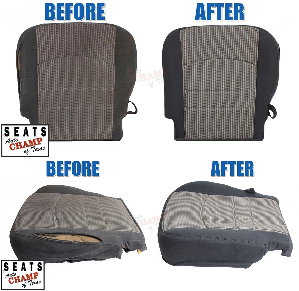 Cubierta de asiento de tela gris para Dodge Ram 3500 SLT Tradesman 2013-2018 Foto 3 de 4