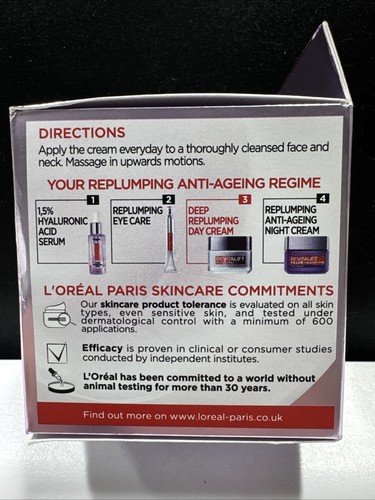 L’Oreal Boosted Formula Revitalift Filler Deep Replumping Anti-Ageing Cream Day - Picture 4 of 7