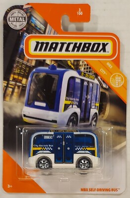 MBX Self-Driving Bus 3/100 Matchbox 2020 GKK32 MBX City white &amp; blue