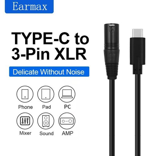 TYPE C to 3pin XLR OFC Audio Cable for Speaker Amplifier Mixer Phone Laptop iPad - Picture 5 of 12