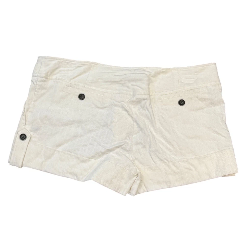 Pantalones cortos de talle alto vintage Y2K Xoxo para mujer mezcla de lino blanco talla 11/12 con trasero Foto 4 de 4