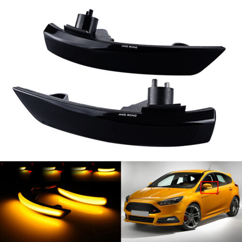 Dynamic LED Turn Signal Mirror Indicator Light For Ford Focus Mk2 Mk3 Mondeo Mk4 - Picture 1 of 12