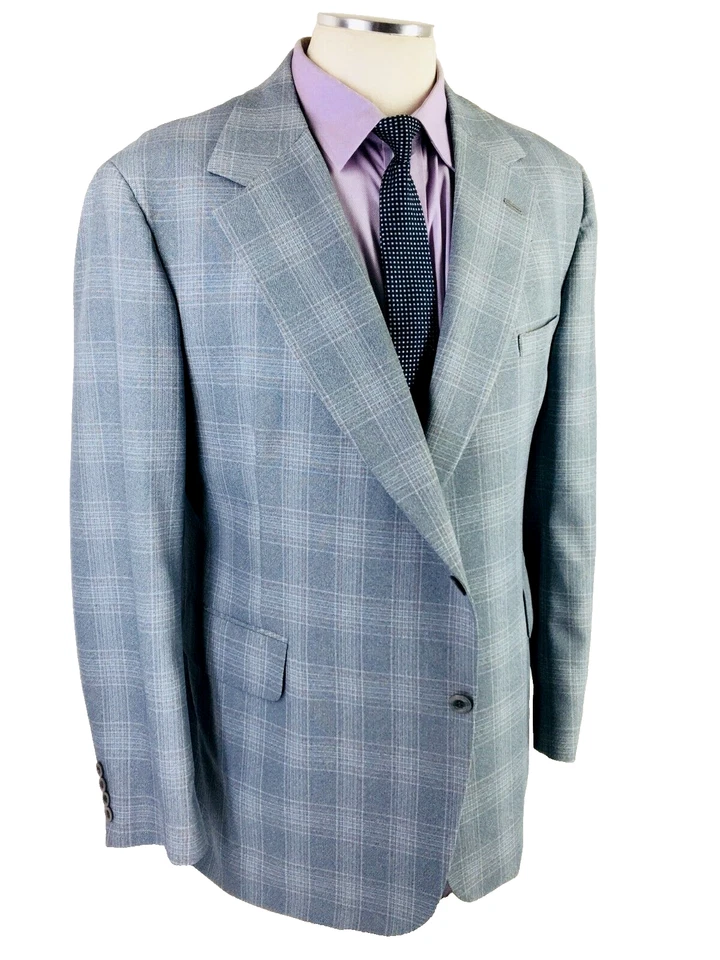 Traje 42L Oak Hil EE. UU. Para Hombres Años 70 Vintage 2 Botones Poliamida Lt Gris Pizarra Pantalones 36 Foto 4 de 4