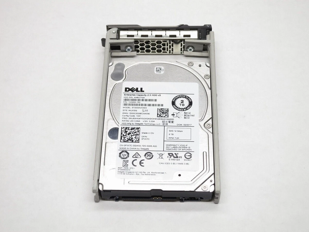 Dell Internal Hard Disk Drives 2.5 in Form Factor 2TB Storage
