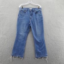 Free People Womens Bootcut Jeans 27 Blue Distressed Frayed Hem High Rise
