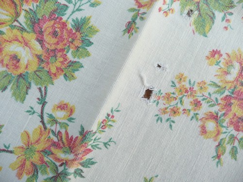 TISSU ancien vintage fleuri de qualité - Picture 5 of 7