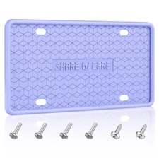 	QiqaMole 1 Pack Silicone License Plate Frame Front Back License Plate Cover	