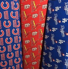 MLB Major League Baseball 100 Cotton Fabric 58"W - PICK TEAM