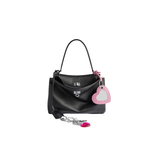 BALENCIAGA Rodeo Small $4600 Black With Charm Leather Handbag New And Authentic