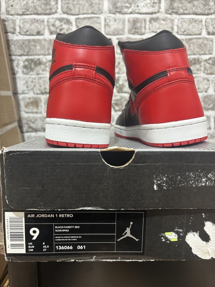Size 9 - Air Jordan 1 Retro 2001 Bred Pair 1008/5134 | eBay