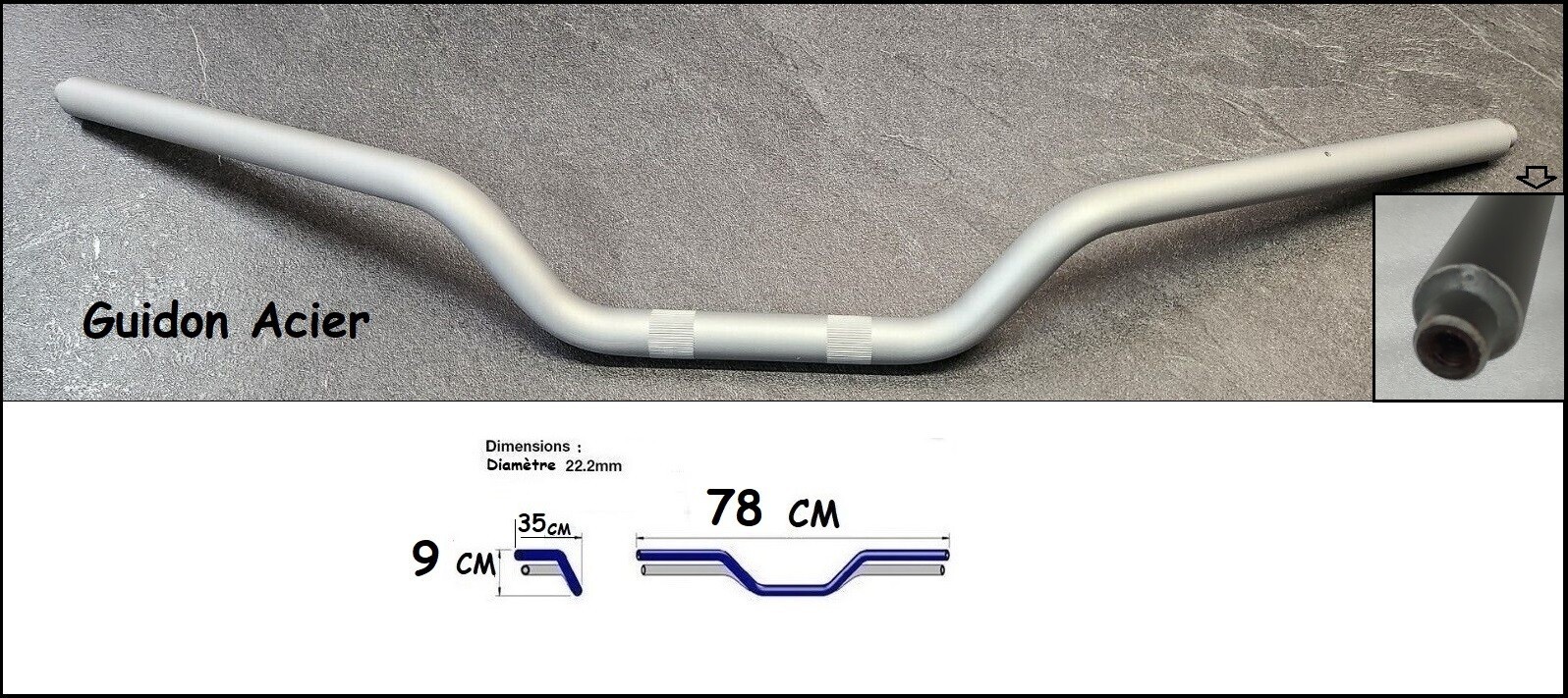 Guidon type origine réplique R1200R pour moto R 1200 R 2005-2010 neuf