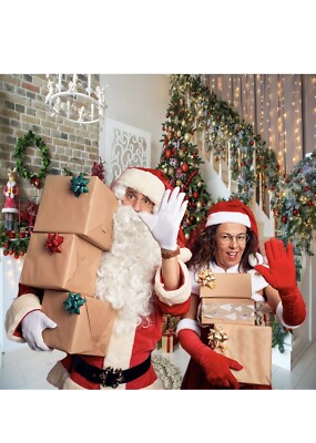 AIIKES 10x8FT Merry Christmas Backdrop Indoor Stairs Holly Fireplace Backdrops Kids Adult Portrait Shooting Background Xmas Party Decoration Photography Backgrounds Photo Booth Studio Props 11 752 - View #10