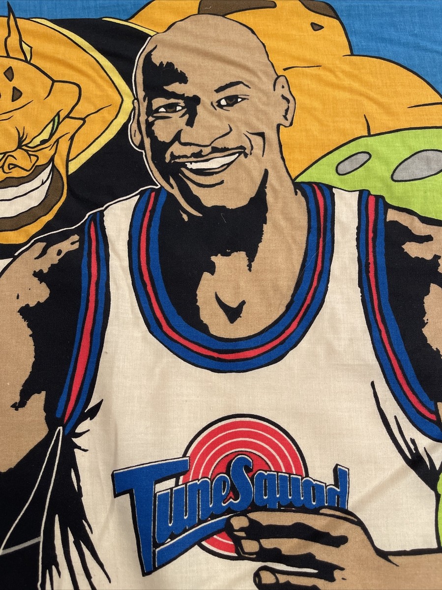 Vtg RARE Space Jam Promo Tapestry Fabric Banner Michael Jordan