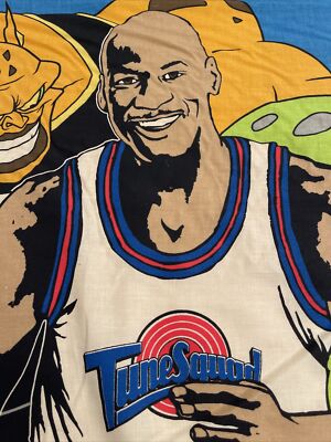 Vtg RARE Space Jam Promo Tapestry Fabric Banner Michael Jordan