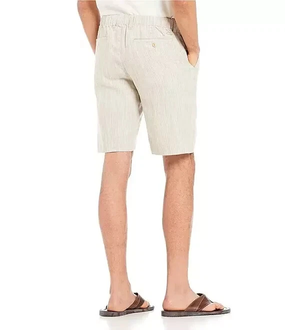 TOMMY BAHAMA Men's SZ S Linen Shorts Harbor Herringbone Stone Khaki MSRP $99 - Imagem 2 de 2