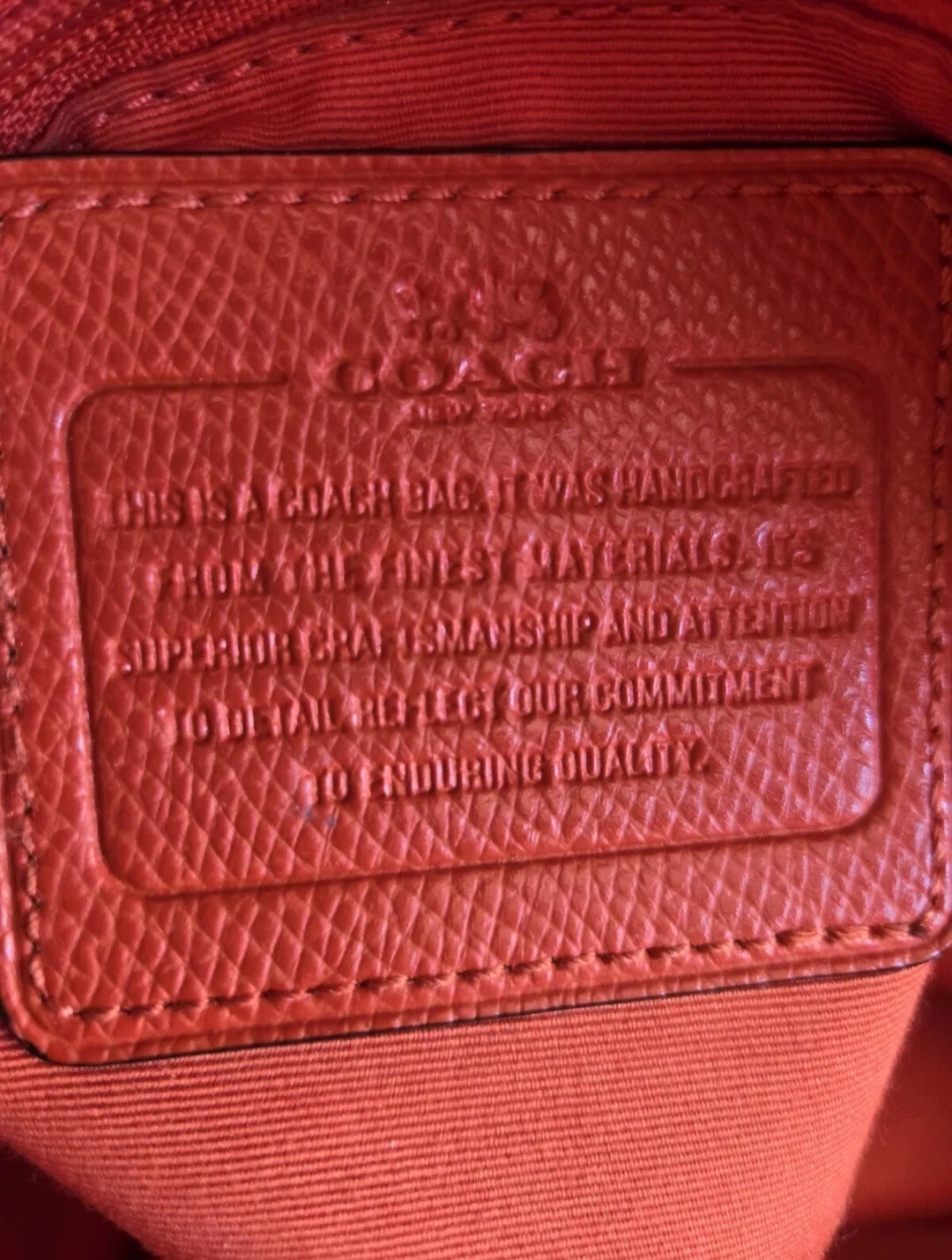 Coach Orange Satchel Handbag Leather Excellent Used Condition eBay