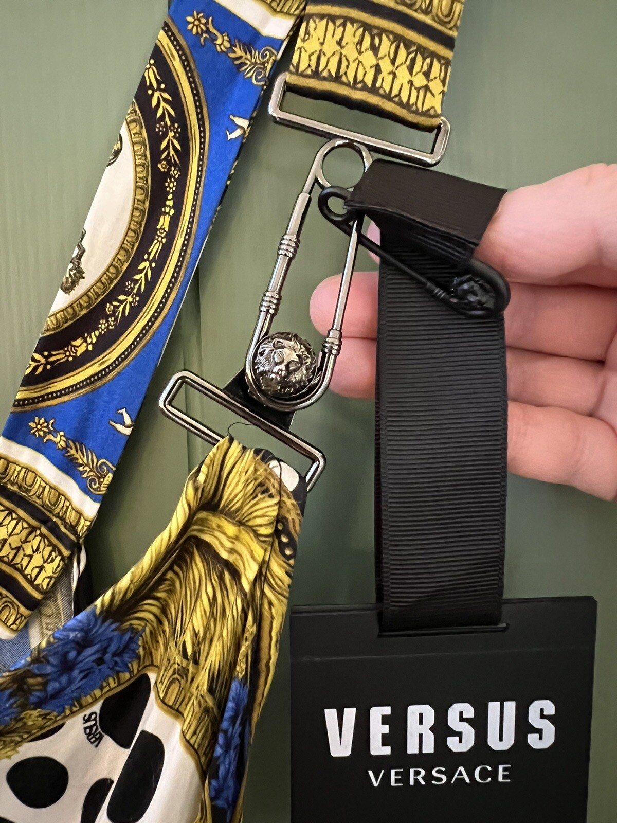 Versus Versace Logo Printed Cobalt & Gold Mini Dress RRP$1390 image 3
