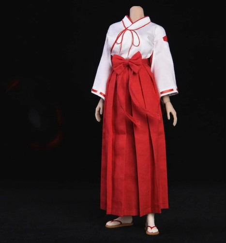 1/6 Female Japanese Bow Hakama Kimono Miko Dress for 12" Phicen Figure Body Doll - Picture 4 of 7