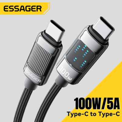 Essager 100W USB Type C To USB C Cable PD Fast Charging Wire Cord For iPhone 15