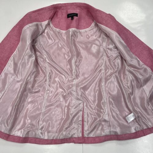 Talbots Linen Single Button Blazer Suit Jacket Pink Size 2 Casual Preppy Barbie - Picture 7 of 12