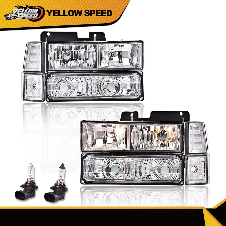 1994 Gmc Sierra 1500 Front Bumper Spec-D Headlight Assembly Kit For 94-98 Chevy C/K Pickup & Tahoe - With Corner Lamps 97 Chevy 1500 Headlights - Foto 8