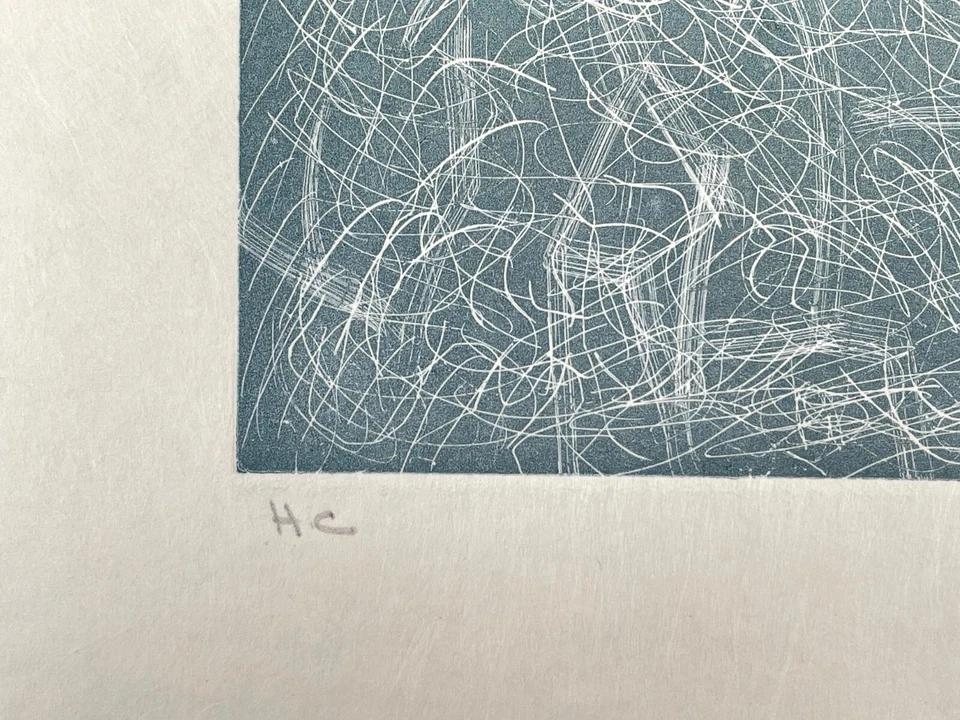 Grabado sobre papel Mark Tobey "Hojas de invierno" color HC. Impresionista abstracto Foto 2 de 4