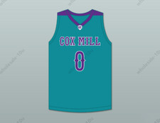 CUSTOM Wendell Moore Jr 0 Cox Mill High School Chargers Teal   2Stitched S-6XL