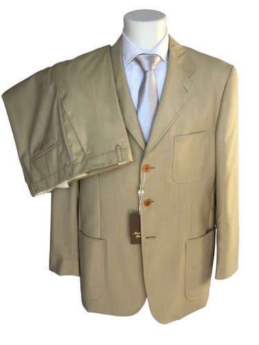 Abito sartoriale uomo Armando Spanò, beige tinta unita in pura lana LORO  PIANA. | eBay