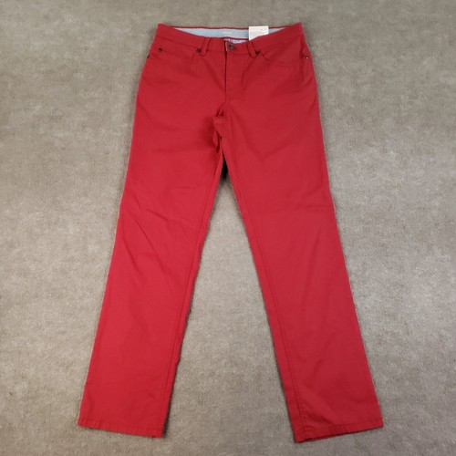 Hiltl Pants Mens Size 31x31 Red Chino Straight Flat Front Stretch Trouser Casual - 第 1/16 張圖片
