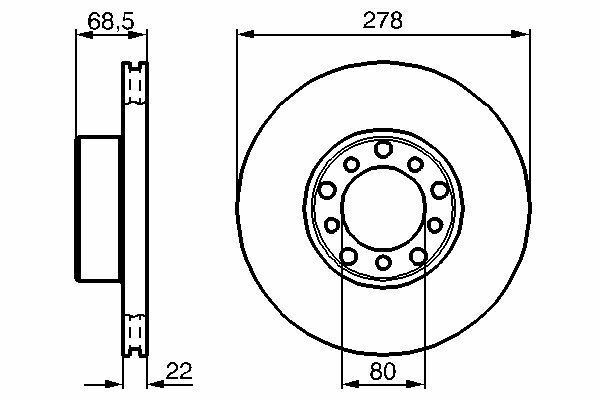 2X Bremsscheiben Vorne FüR MERCEDES-BENZ Bosch 0986478061-image