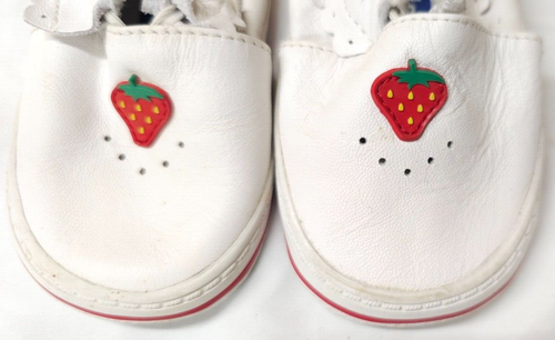 Keds babies Infants White Leather Slip-On Strawberry Logo Floral Bottom Shoes 2G - Picture 4 of 11
