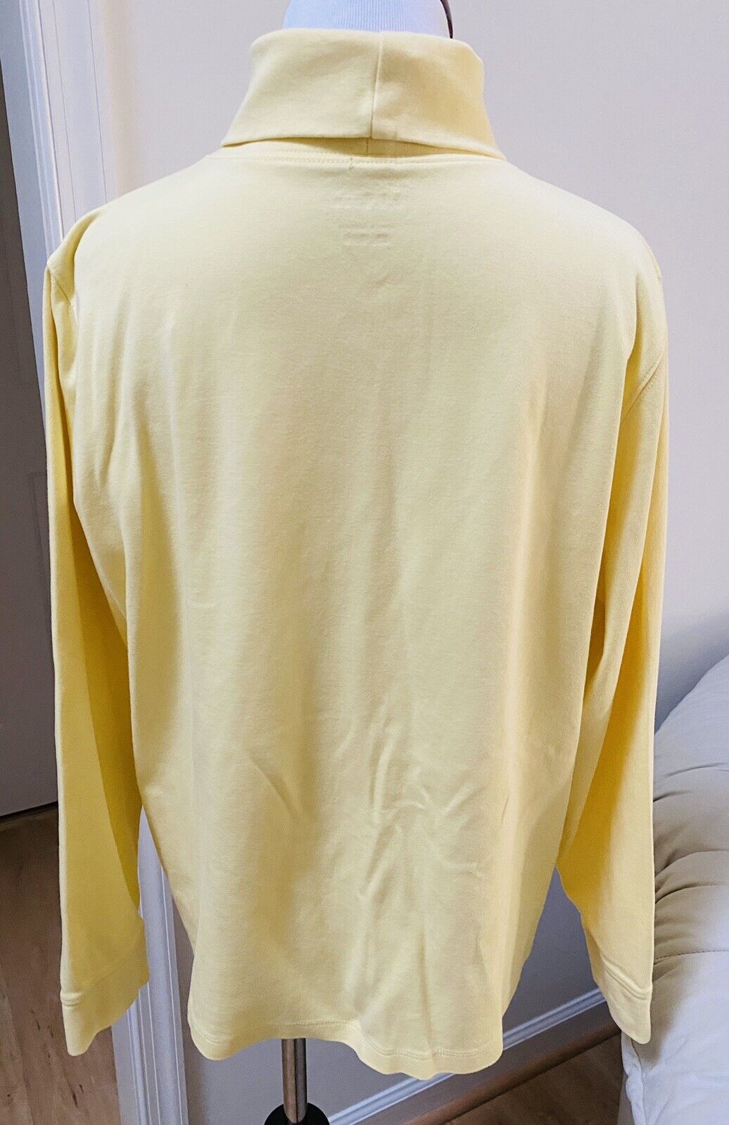 LL Bean Top Women XL Yellow Cotton Long Sleeve Mo… - image 3