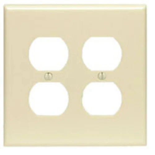 Leviton PJ82-E 2-Gang Duplex Receptacle Wallplate Midway Size Replacement MPN