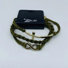 Zad Faux Suede Braid Cross Infinity Bracelet New
