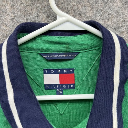 Tommy Hilfiger Jacket Men Extra Large Bomber Green Full Zip Vintage Linen XL 90s - Picture 4 of 12