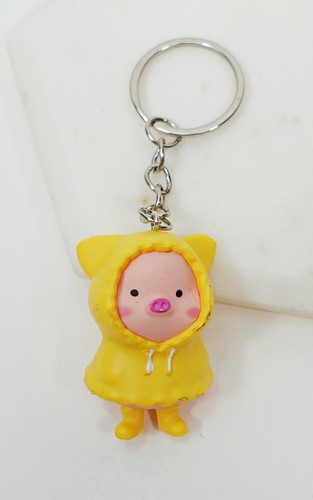Carino maiale portachiavi impermeabile portachiavi borsa etichetta animali zaino clip regalo adorabile - Foto 6 di 6