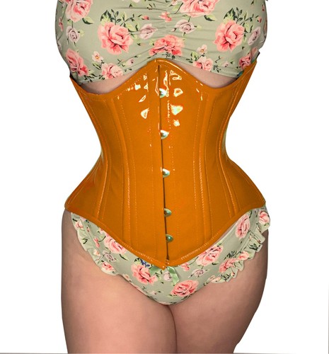 Costume sottobusto clessidra disossato acciaio resistente modellatore corpo corsetto PVC - Foto 7 di 11