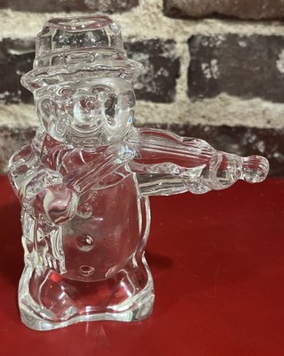 MIKASA 6in Lead Crystal Snowman Frostys Choir Figurine With Violin *2G