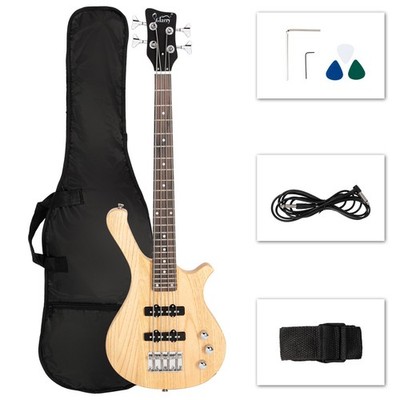  FREE SHIPPING! Short Scale W Style Electric Bass Guitar + 2 Jazz Style Pups!