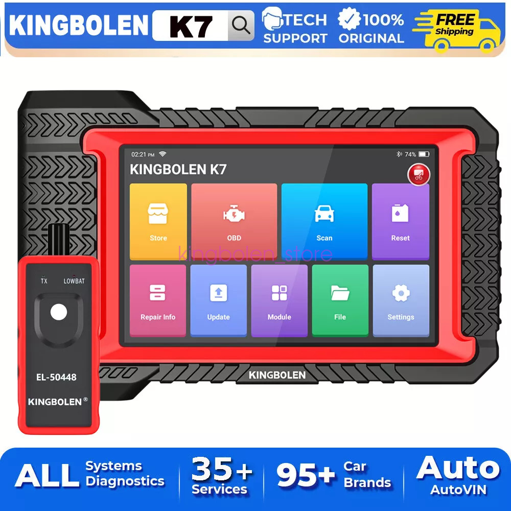 KINGBOLEN K7 Elite OBD2 Scanner All System Car Diagnostic ECU Key Coding CANFD