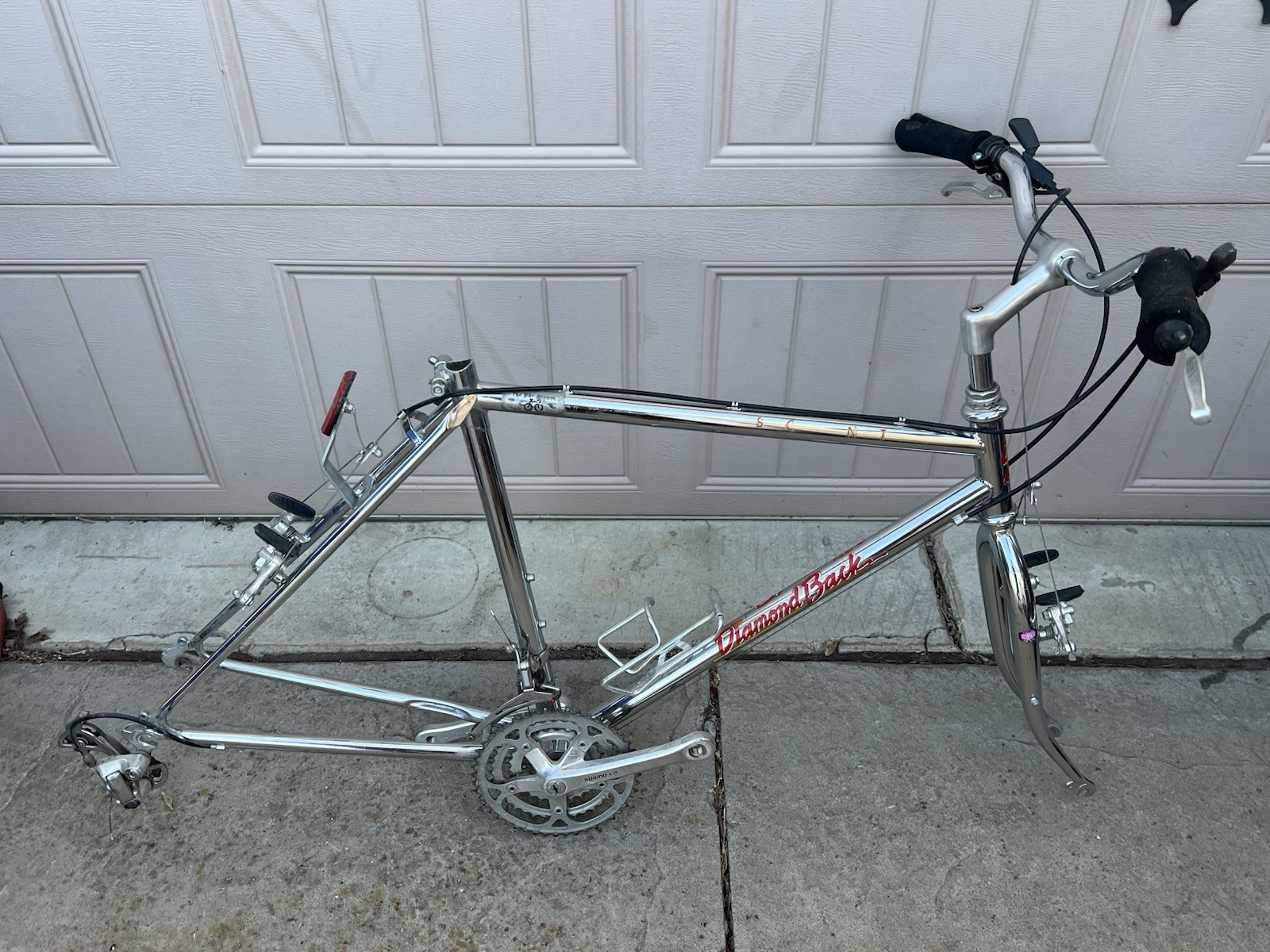 1980&rsquo;s DIAMONDBACK ASCENT CHROME MOUNTAIN BICYCLE FRAME HANDLE BARS & FORK BIKE