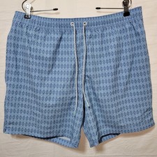 Bonobos 7" Lined Swim Trunks Light Blue Diamond Size Large Bathing Suit UPF 50 