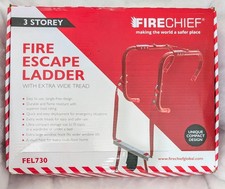 Firechief FEL730 3 Storey Foldable Fire Escape Ladder With Extra Wide Treads &