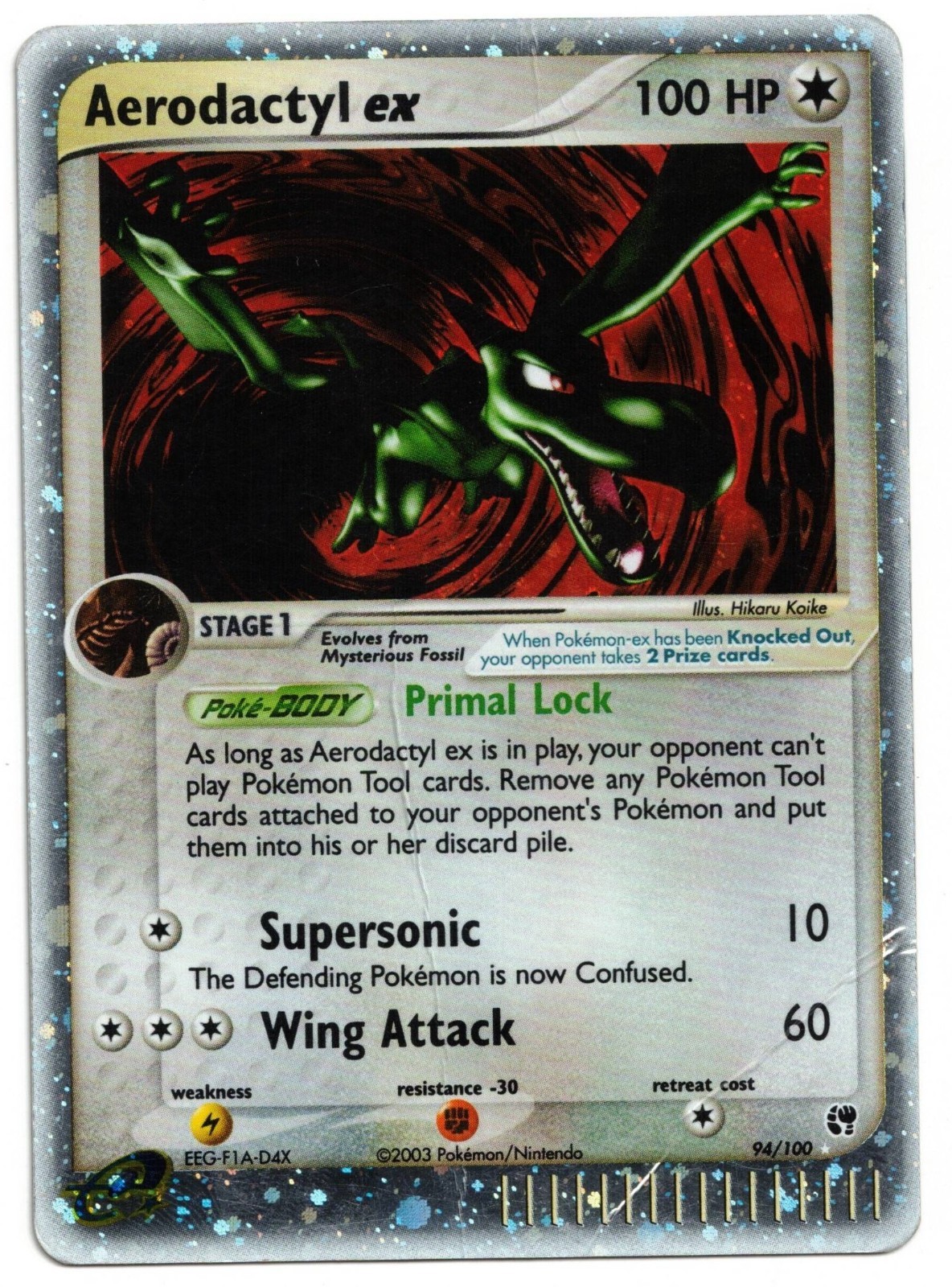 Pokemon Card: Aerodactyl EX 94/100 EX Sandstorm Set Vintage Ultra Rare! PL