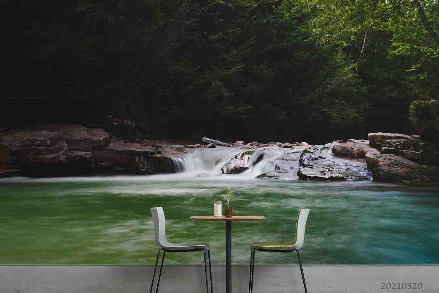 3D Forest River Landscape Wall Murals Wallpaper Murals Wall Sticker
