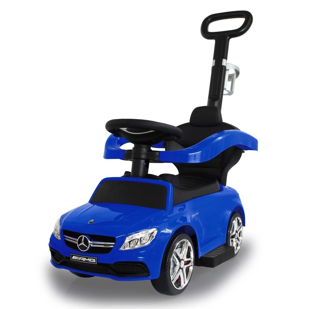 Джамара Рутшер Mercedes-Benz AMG C63 blau 3в1 Rutschauto mit Schiebestange